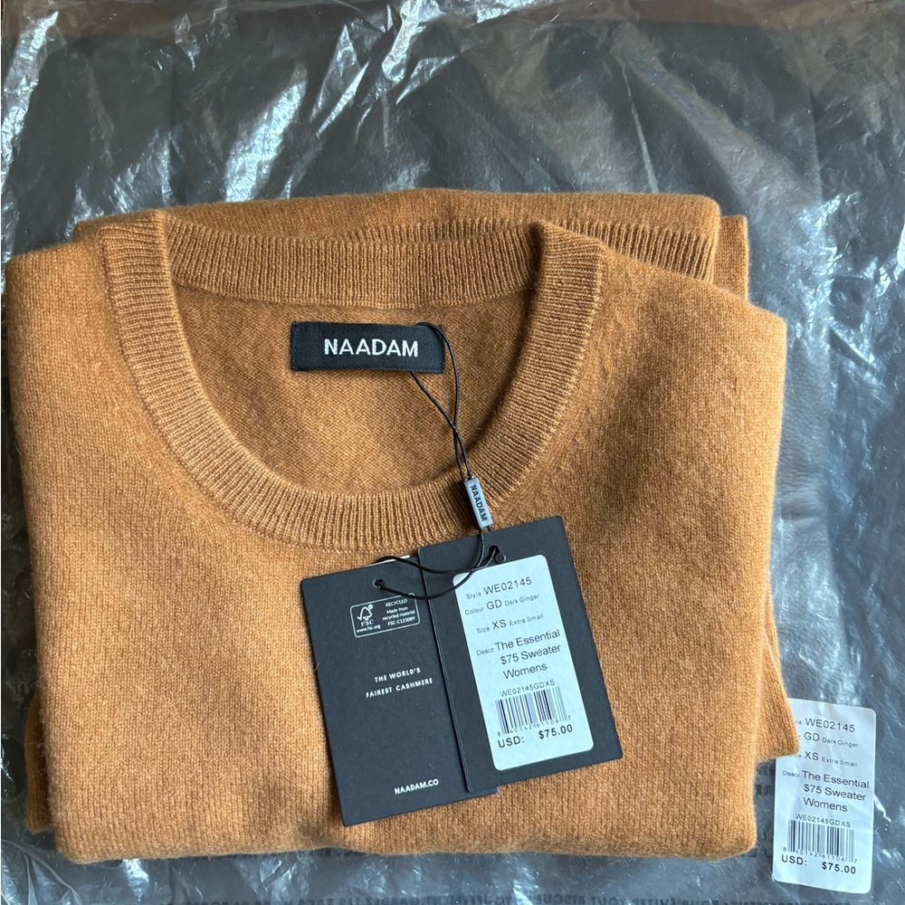 NWT Naadam 100% Cashmere Women’s Crewneck Sweater, size XS